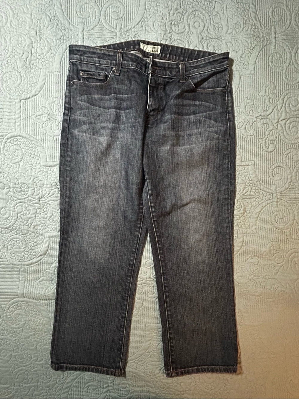 David Kahn Women's Indigo Blue Straight-Leg Cropped Jeans